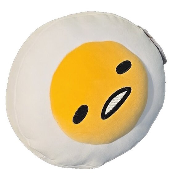 Gudetama Lazy Egg Plush 10” Wht Hard Boiled Egg Yellow Yolk Meh Sanrio Gund New - Picture 2 of 10
